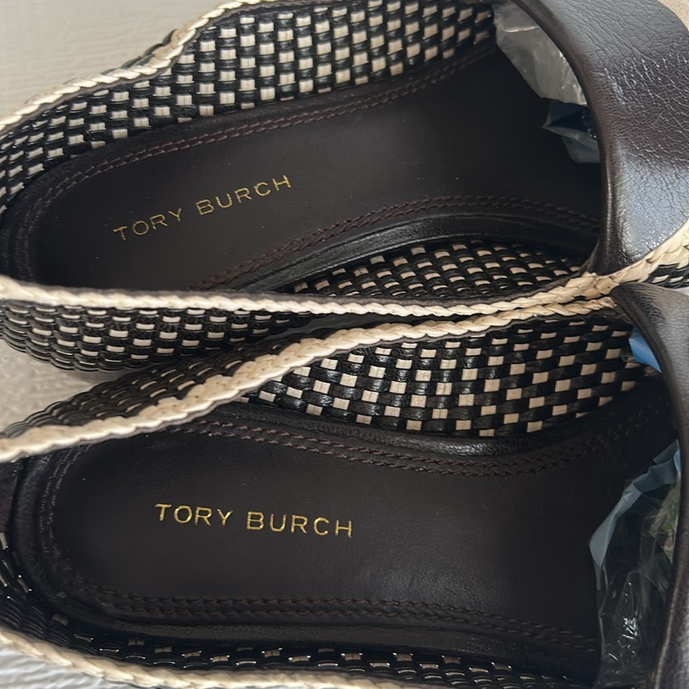 Tory Burch Black and Cream Checkered Flats - Picture 10 of 16